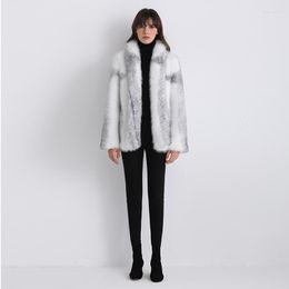 Women's Fur 2022 Short Fashion Temperament Winter Jacket Women Coat Faux Mink Plush Turn-down Collar Thick Luxury Warm Streetwear