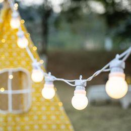 Strings 23Meter Patio Bulb String Light Outdoor Garlands Festoon White Cable Globe Christmas Fairy Lights Garden Wedding Party
