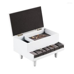 Jewellery Pouches Nordic Wood Box Storage Organiser Piano Ring Bracelet Earring Holder Display Container For Beads