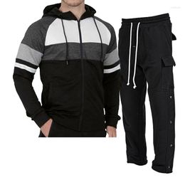 Men's Tracksuits Men's Autumn And Winter Sports Casual Cardigan Sweater Suit Running Loose Overalls Elastic Sweat-absorbing M-3XL