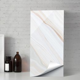 Adesivos de parede descascam e cola backsplash ladrilho no papel de parede de cozinha autônoma de banheiro removível em mármore branco impermeável Viny