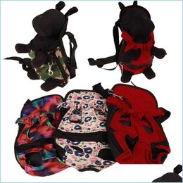 Dog Carrier Camouflage Zipper Dogs Carriers Flexible Lip Print Dog Backpack Outdoors Stretch Legs Chest Rucksack Portable Ventilatio Dhxdp