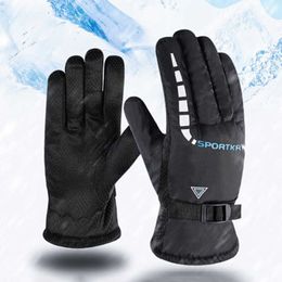Ski Gloves Windproof Motorcycle Cycling Winter Fleece Thickened Outdoor Hiking Warm Anti-Freeze Hand Guard Cover L221017