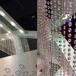 Curtain 10pc 100cm Indoor Home Decorative Crystal Glass Bead Wedding Supplies Festive Stage Background Decoration