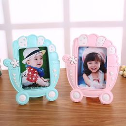 10PCS Birthday Party Supplies 7-inch Baby Stroller Photo Frame Cartoon Cute Children's Plastic Baby Carriage Picture Frames Home Decorations Ornament