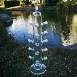 Unique Hookahs 19 Inch High Glass Bongs Special Shape With 15pcs 14mm Joint Female Big Bong Dab Rigs Clear Water Pipes 5mm Thick Smoking Pipe