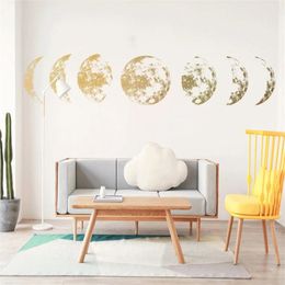 Creative Moon phase 3D Wall Sticker Home living room wall decoration Mural Art Decals background decor stickers RRE15193