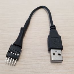10pcs/lot Motherboard Internal USB 9pin External USB A Male to Male Data Extension Cable Shielding for PC Computer 20cm