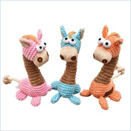 Dog Toys Chews Creative Giraffe Plush Dog Chews Training Interactive Toys Pets Accompany Chew Bite Squeaky Toy Funny Dogs Accessor Dhvwn