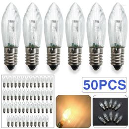 50pcs E10 LED Candle Light Super Bright Warm White Fairy Lamp Indoor Home Candles Shape Lights
