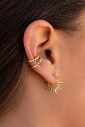 Hoop Earrings Chandler Dainy Gold Plating Minimalist Sun Shaped Spike Brithday For Women Girlfriend