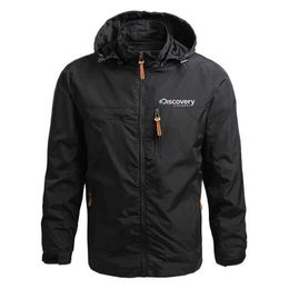 Men's Jackets Discovery Channel Men's Waterproof Jacket Hooded Coat Outdoor Coat Windbreaker Windproof Spring and Autumn Coat Fashion Clothing T221017