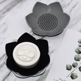 Silicone Soap Dish 3D Mini Flower Shape Soaps Holder Non Slip Home Bathroom Articles Multi Colour SN4224