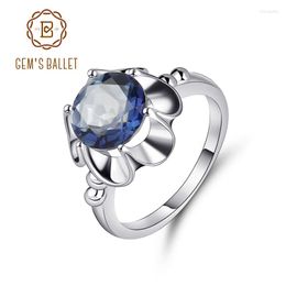 Cluster Rings Gem's Ballet Mystic Topaz Iolite Blue Natural Gemstones Real 925 Sterling Silver Women Gift Wedding Engagement Jewelry