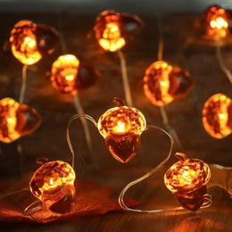 Strings Led Light String Hazelnut Double Leaf Garland Christmas Lights Decorations 2022 Holiday Wedding