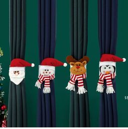 Christmas Creative Cartoon Santa Claus Elk Snowman Doll Curtain Buckle Merry Decorations For Home Xmas Ornaments JNB16509