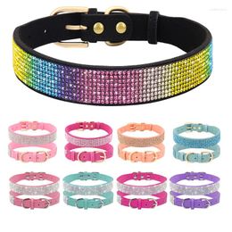 Dog Collars Bling Crystal Collar Leather Dogs Cat For Small Puppy Necklace Chihuahua Yorkshire Pug Beagle