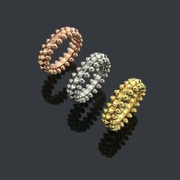 Designer Nail gear Ring Jewellery For Women Titanium Steel Alloy Gold-Plated Process Fashion Accessories Never Fade rivets ring