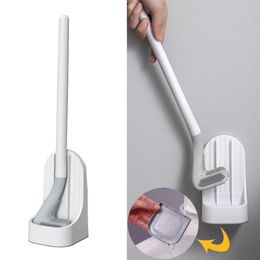 Golf Silicone Toilet Brushes With Holder Set Removable Long Handled Cleaning Brush Wall Mounted Bathroom Accessories 220511