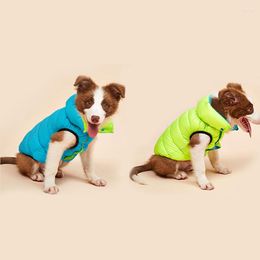 Dog Apparel Reversible Coat Clothes Winter Warm Jacket For Small Large Dogs Waterproof Thick Vest Jumpsuit Golden Retriever Waistcoat