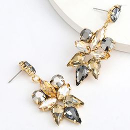 Dangle Earrings ZHINI Trend Long Female 2022 Colourful Crystal For Women Rhinestone Statement Jewellery Brincos