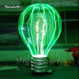 Large Imitated Inflatable Light Bulb Replica 4m Transparent Advertising Air Blow Up Lightbulb Model Balloon For Party Decoration