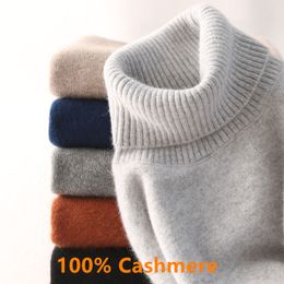 Sweaters para hombres Super calientes 100% Cashmere Turtleneck Men Sweater Autumn Winter Man Daily Wear Pule Homme Jumper Wool Knit Sweaters 221019