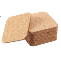 Party Gift Blank Cork Coasters Square Cup Mat Heat Insulation Coasters For Home DIY Tableware Decoration Durable Coaster GCB16507