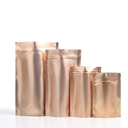 Verschiedene Gr￶￟en Ros￩gold stehend Tee Verpackungstaschen Aluminium Folie wiederverschlie￟bare Geschenkbeutel Mattes Kaffeepackungstag317g