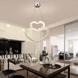 Chandeliers Modern Crystal Heart LED Chandelier Lamp / Lighting Fixture Circle Light Diameter Pendant