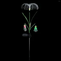 1pc LED Solar Stake Light Ground Insert Lamp Outdoor Lawn Christmas Decor