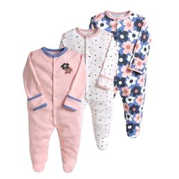 Pagliaccetti nati Neonati maschi Ragazze Pagliaccetto Cotone manica lunga Pigiama Tuta Vestiti per bambini Abiti 3 Pz / lotto 221018