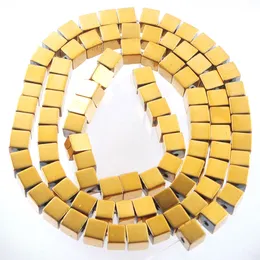 Gold Natural Hematite Materials Stone Spacer Beads Square Charmy Cube For Jewelry Making Diy Necklace Accessories BL327