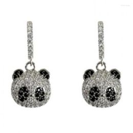 Backs Earrings Korean Style Cute Animal Panda Trend Luxury Crystal Clip Temperament Women's Jewellery Accessories