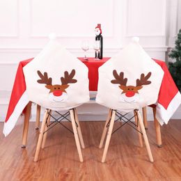 Chair Covers 1pc Santa Hat Christmas Decor Dinner Xmas Cap Sets Non-woven Table Red Back For Home