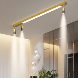 Modern Long LED Chandeliers Lamp Suitable For Bedroom Corridor And Dining Roomblack Gold Frame 100 120cm Can Be Selected