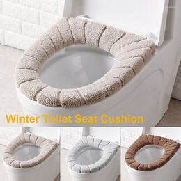 Pillow 1 Pcs Winter Warm Toilet Seat Cover Closestool Mat Washable Bathroom Accessories Knitting Soft O-Shape Pad