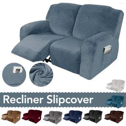 Chair Covers 6-Pieces 2 Seater Stretch Sofa Cover All-inclusive Slipcovers Velvet Couch Elastic Suede Protector