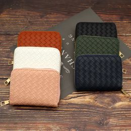 50pcs Kartenhalter Frauen pu weave druckt große Kapazität Multifunktionale Positionen Wallet Mix Farbe