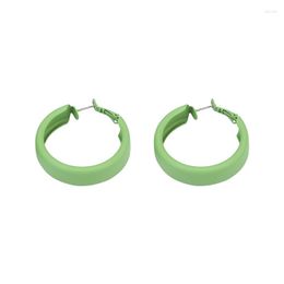 Hoop Earrings Simple Large Green Orange Yellow Circles Alloy Geometry For Women & Children
