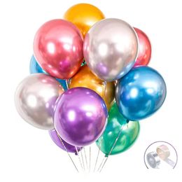 Party Decoration Party Decoration Colorf Balloons 12Inch Chrome Metallic Helium For Birthday And Arch Wedding Baby Shower Christmas D Dhsep