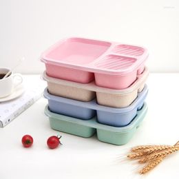 Dinnerware Sets Japanese Lunch Boxs Leak-Proof 3 Grid With Lid Camping Picnic Portable Plastic Fruit Storage Container Bento Box For