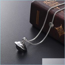 Pendant Necklaces Pendant Necklaces Space Ship Shape Memorial Cremation Jewellery For Ashes Stainless Steel Ufo Keepsake Urn Necklace Dhnaf