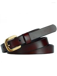 Belts 2022 Design High Quality Women Belt With Jeans Fashion Trend Real Pure Cowhide Black Decorative Vintage Thin 1.8cm 115cm