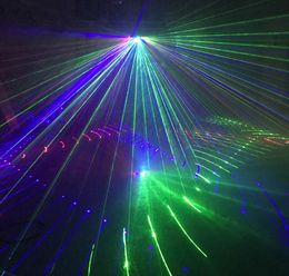 6 Lens DMX 512 RGB Laser Lighting Full Colour Scan Stage Six-eyes 16 Patterns Laser Beam Light Home Party DJ Disco Projector Lamp