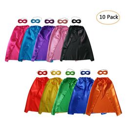 Theme Costume Plain Color 50X70Cm Monolayer Kids Cosplay Costume Halloween Child Capes With Mask Pack Of 10 Drop Delivery 2022 Appar Dha9Q