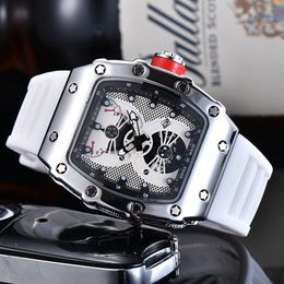 2022 Men's Luxury Quartz Watch Business Leisure Multifunctional Ghost Head Calendar Timing Silicone Watches