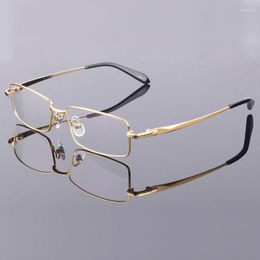 Sunglasses Frames Reven Jate Titanium Alloy Eyeglasses Frame Full Rim Rectangular Metal Glasses Optical Prescription Eyewear Spectacles