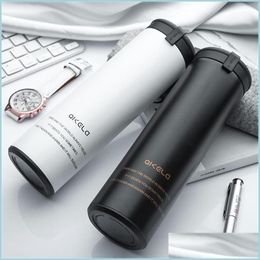 Mugs Man And Women Stainless Steel Vacuum Cup Creative Student Portable Tumbler Colorf Water Bottle Drop Delivery 2022 Home Garden K Dhwhm