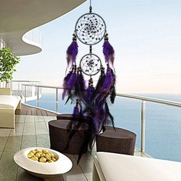 Purple Feather Dream Catchers Decorative Objects Wall Hanging Art Room Car Decor hunter Substance Dreamcatcher Ornament Gifts to Friends 1223402